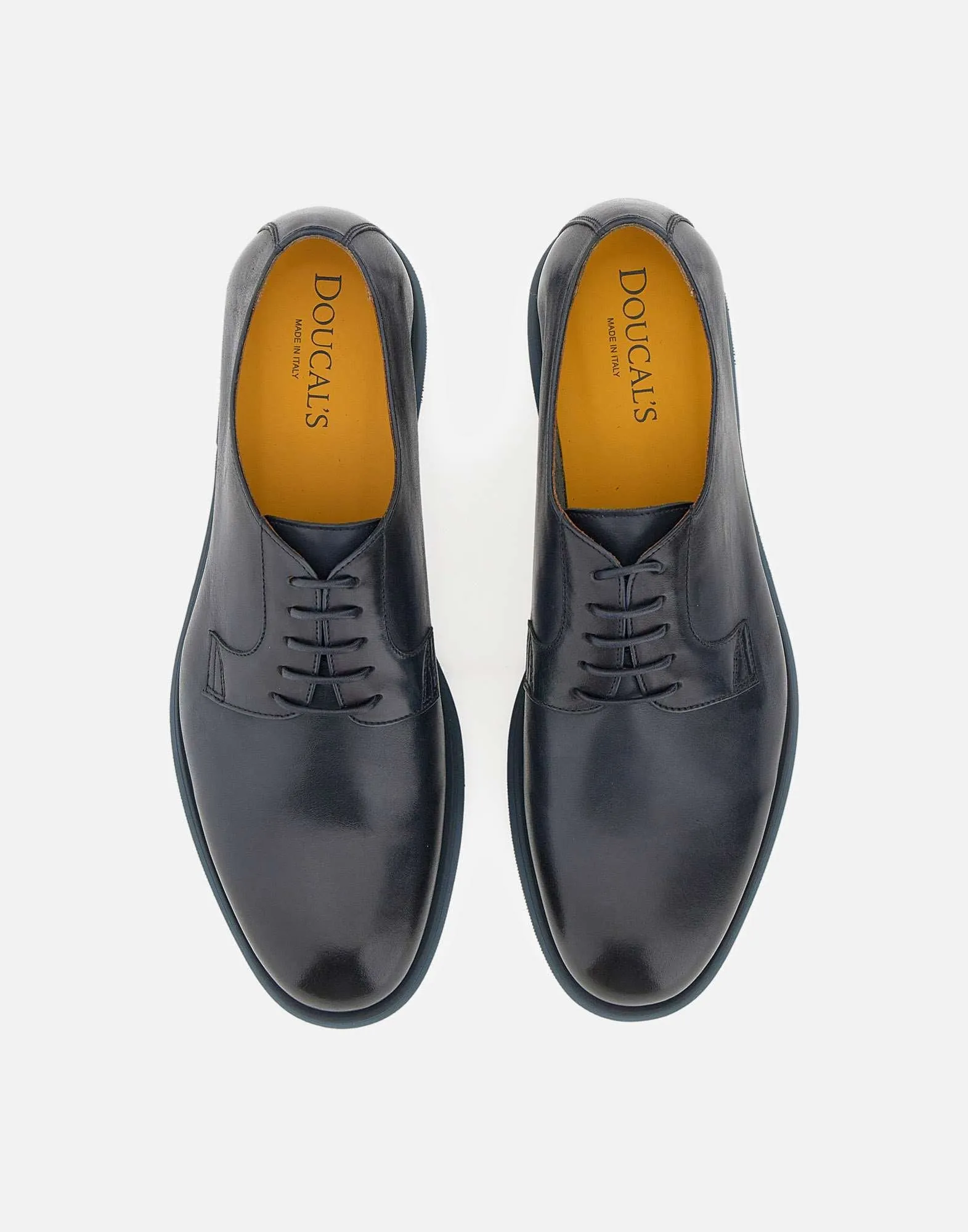 Doucals Triumph Blue Leather Lace Up Shoes