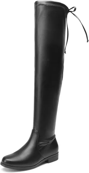 DREAM PAIRS Women's Thigh High Boots Low Block Heel Casual Fashion Over the Knee Boots