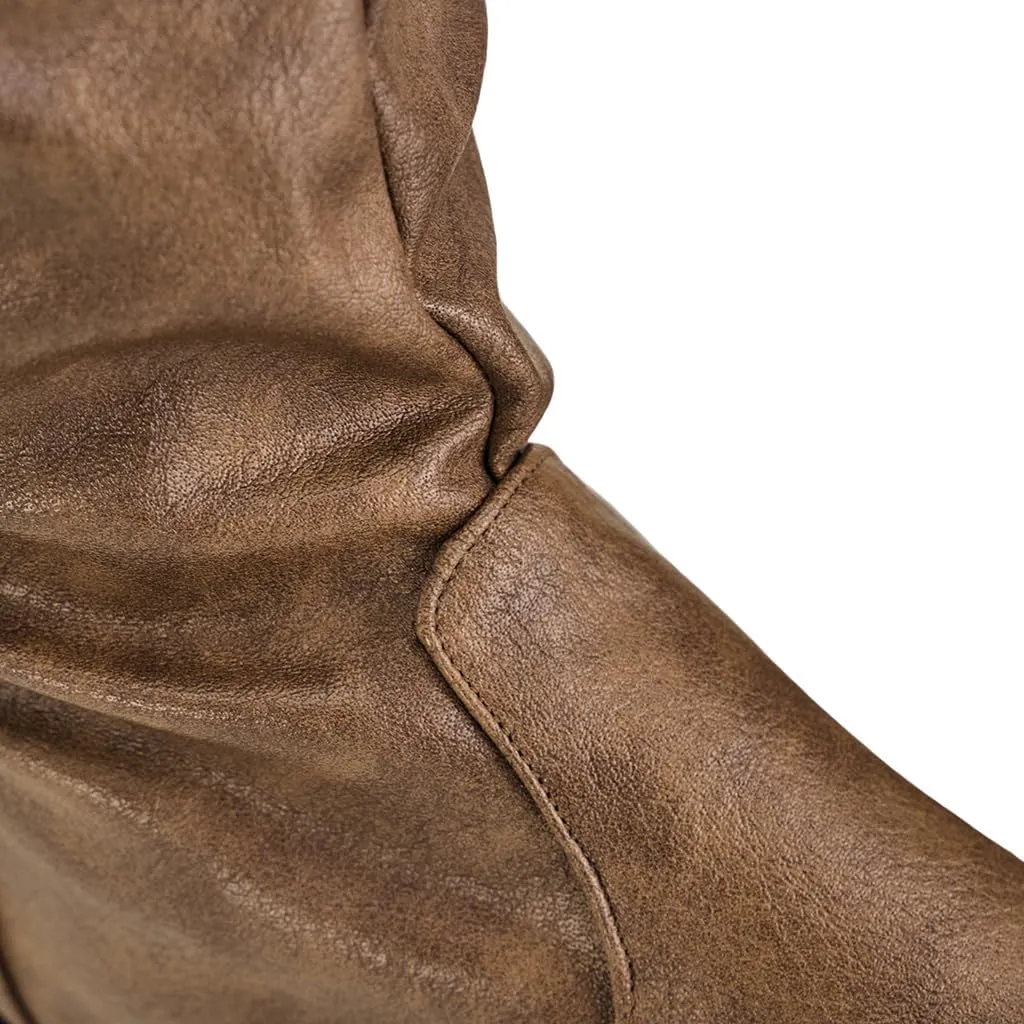DUNHAO COS Medieval Male and Female Renaissance Pull On Mid Calf Gothic Boots Flat Jazz Boots Renaissance Boot