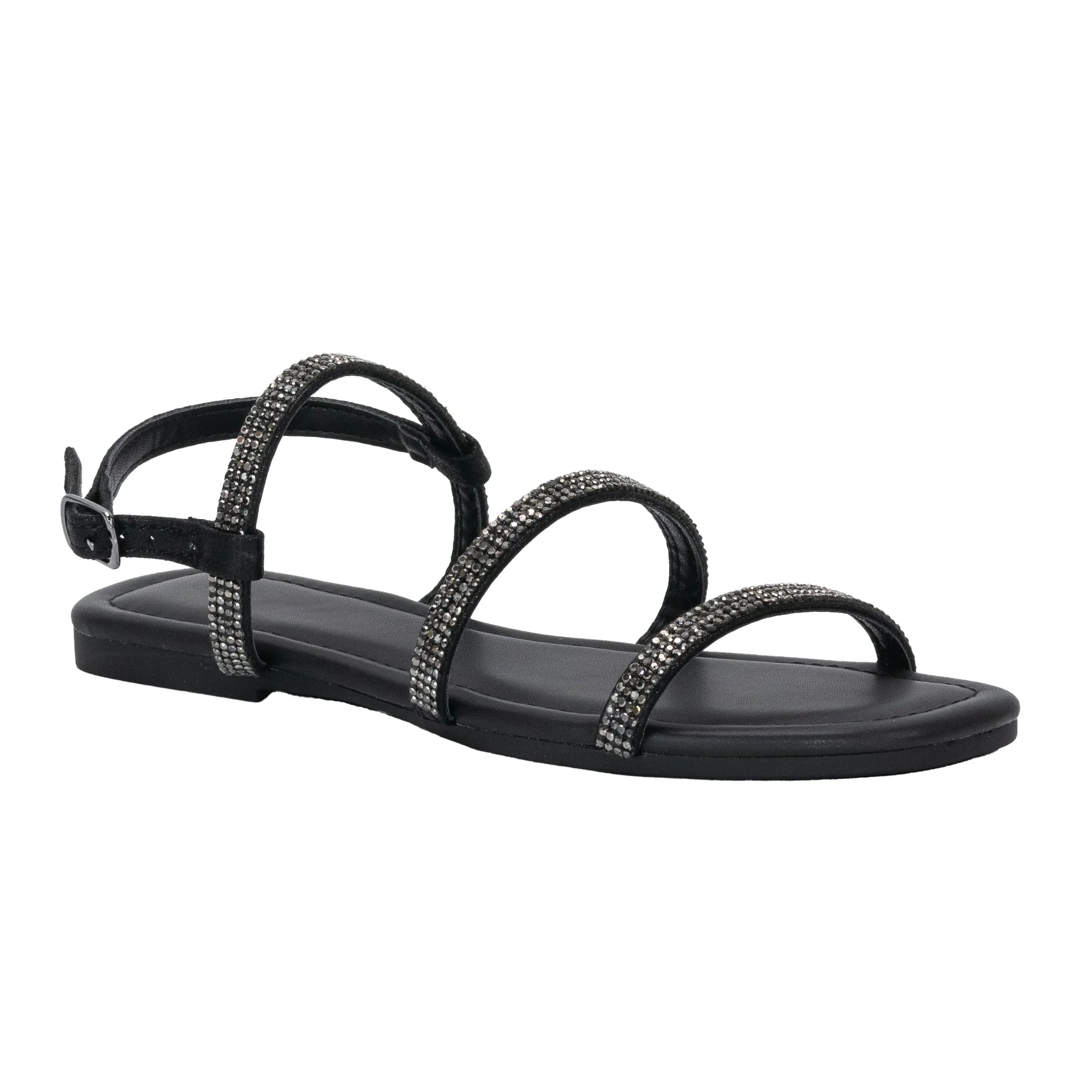 Elude - Embellished Straps Slingback Flat Sandals