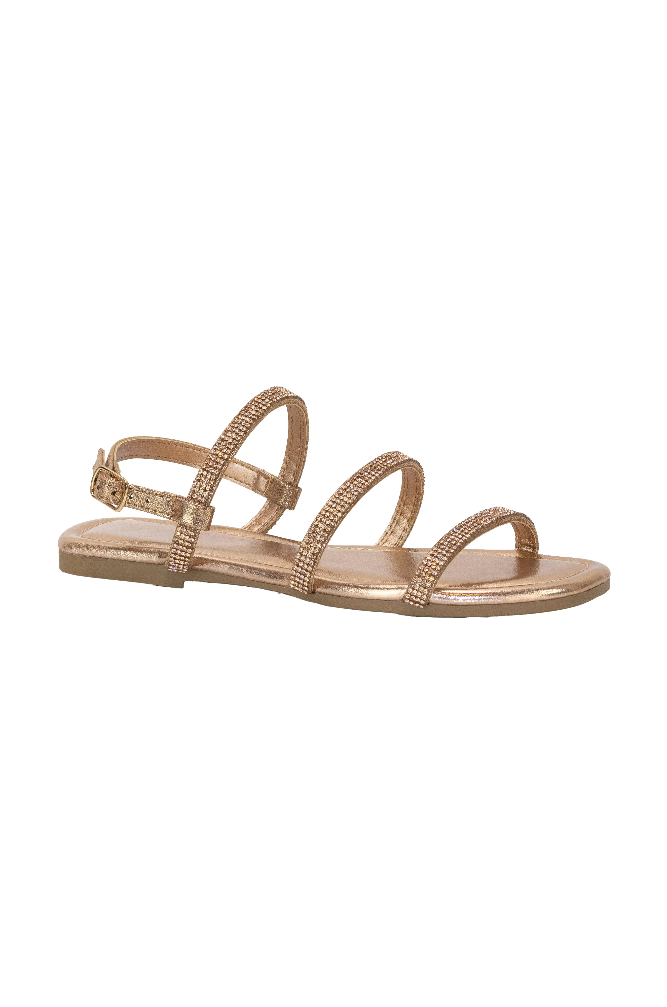 Elude - Embellished Straps Slingback Flat Sandals