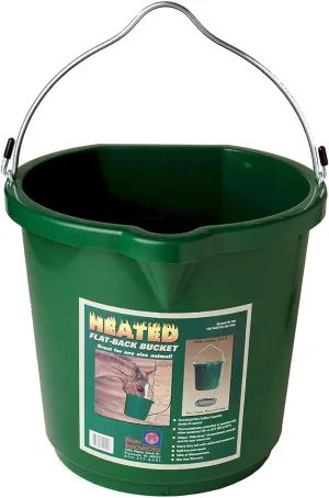 Farm Innovators Inc. Heated Water Bucket with Flat Back & Built-In Thermostat, 5 Gallon, Green
