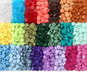 Feleph Custom 1×1 Flat Tiles 2200PCS Round Bricks MOC Parts and Pieces, 22 Colors Bulk Studs Building Accessories for Smooth Surface, Mosaics and Pixel Art Toy Dots Compatible with Major Brands 98138