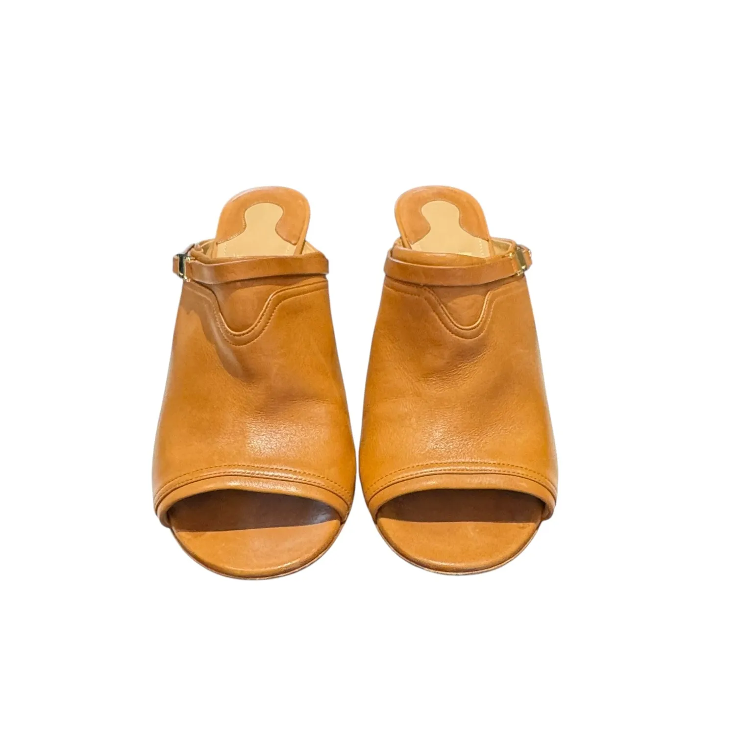 Ferragamo 'Emeric' Brown Mule Heels - 7