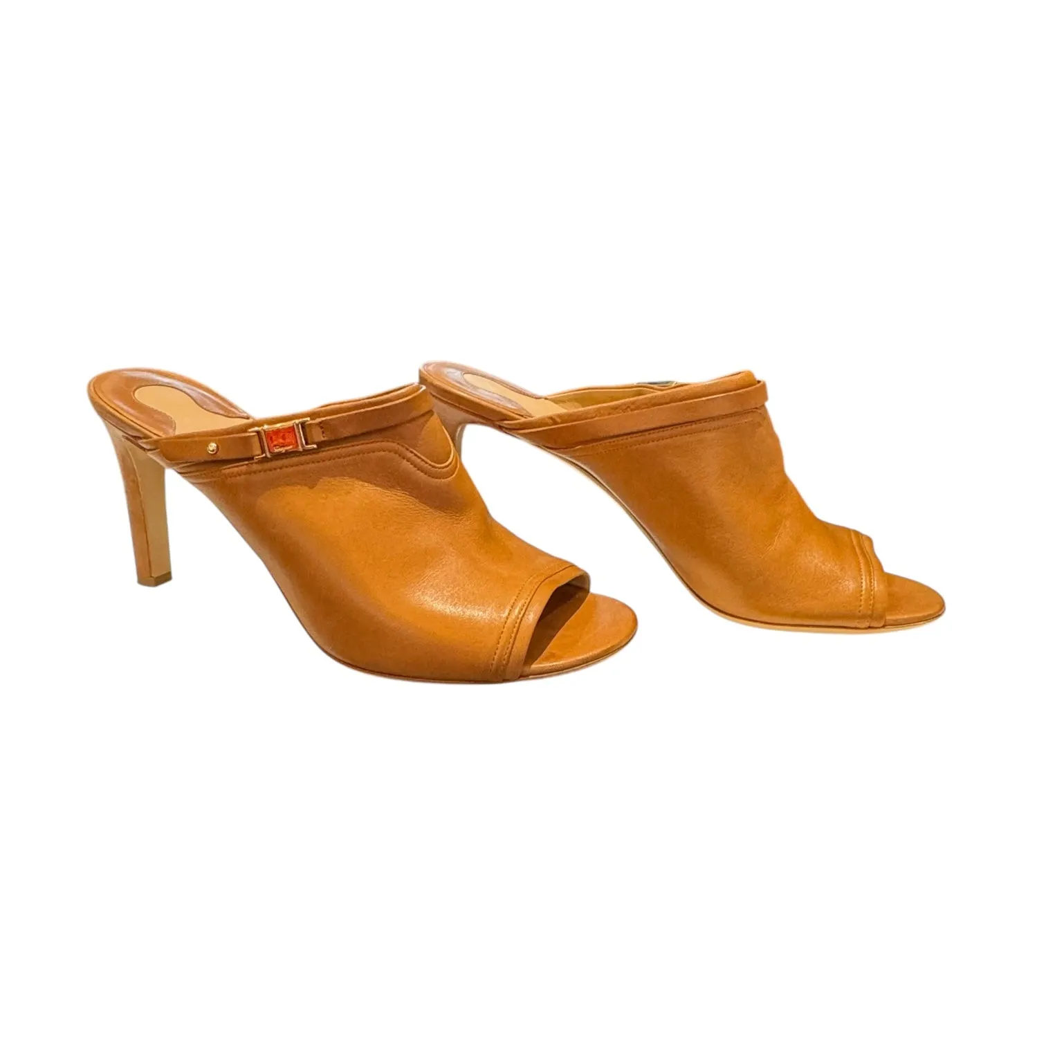 Ferragamo 'Emeric' Brown Mule Heels - 7