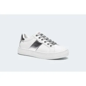 Finily Holly Womens Lace-up Casual Trainer - White/Silver