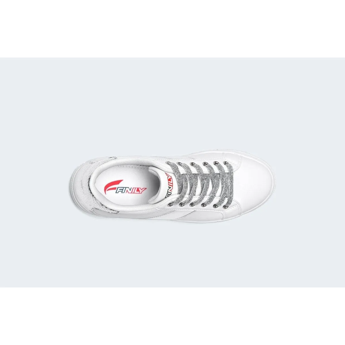 Finily Holly Womens Lace-up Casual Trainer - White/Silver