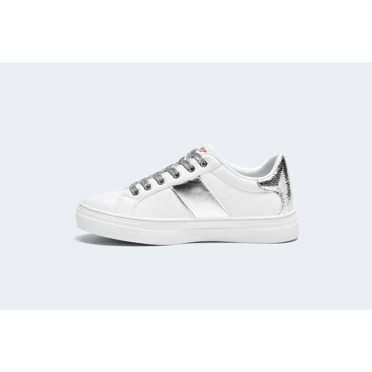 Finily Holly Womens Lace-up Casual Trainer - White/Silver