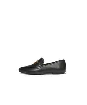 FitFlop Delicato Gold Trim Leather Loafer Black