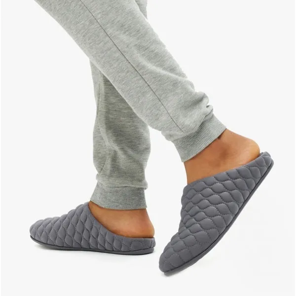 FitFlop SHOVE COSY Mens Mule Slippers Pewter Grey