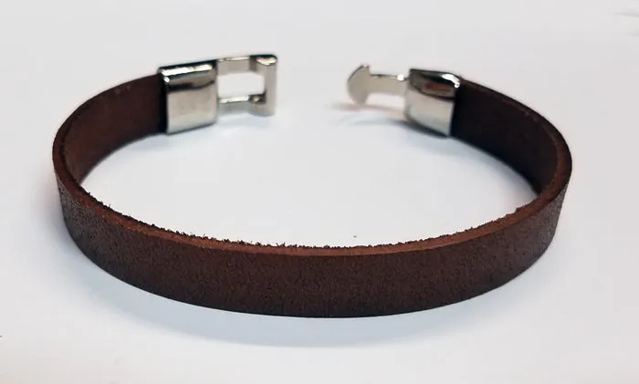 Flat Band Leather Bracelet