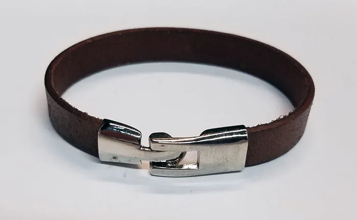 Flat Band Leather Bracelet