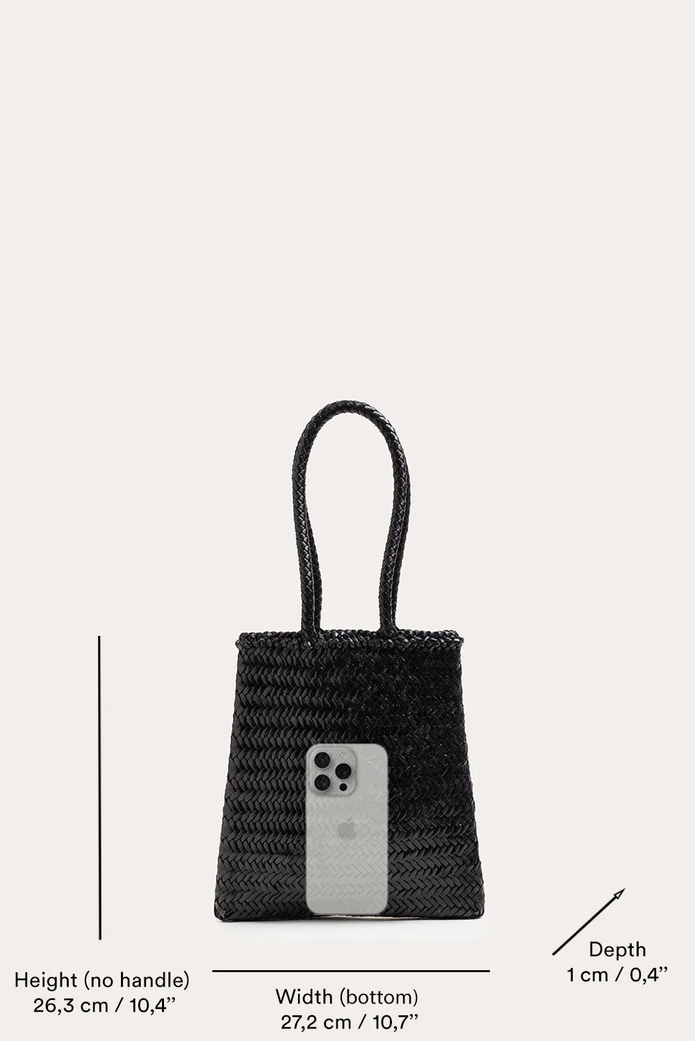 Flat Leather Basket Dark Brown