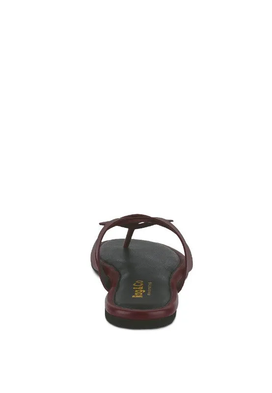 Flat Leather Thong Sandals