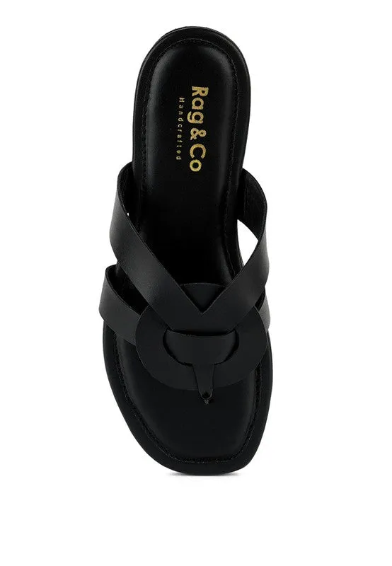 Flat Leather Thong Sandals