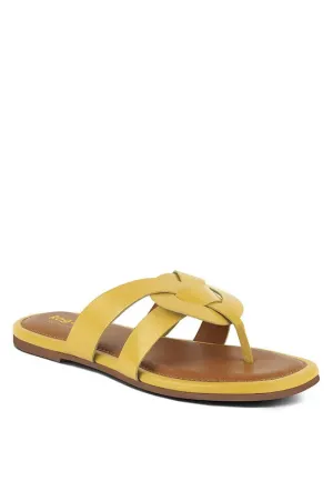 Flat Leather Thong Sandals
