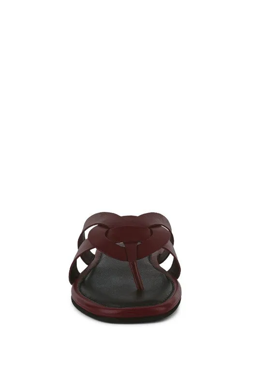 Flat Leather Thong Sandals