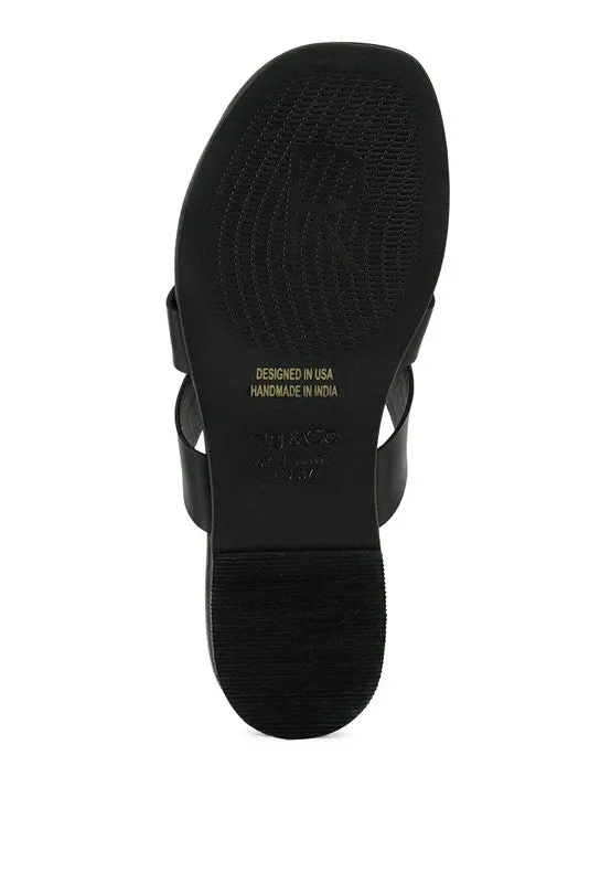 Flat Leather Thong Sandals