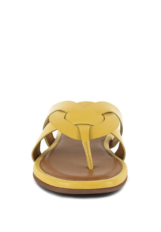 Flat Leather Thong Sandals