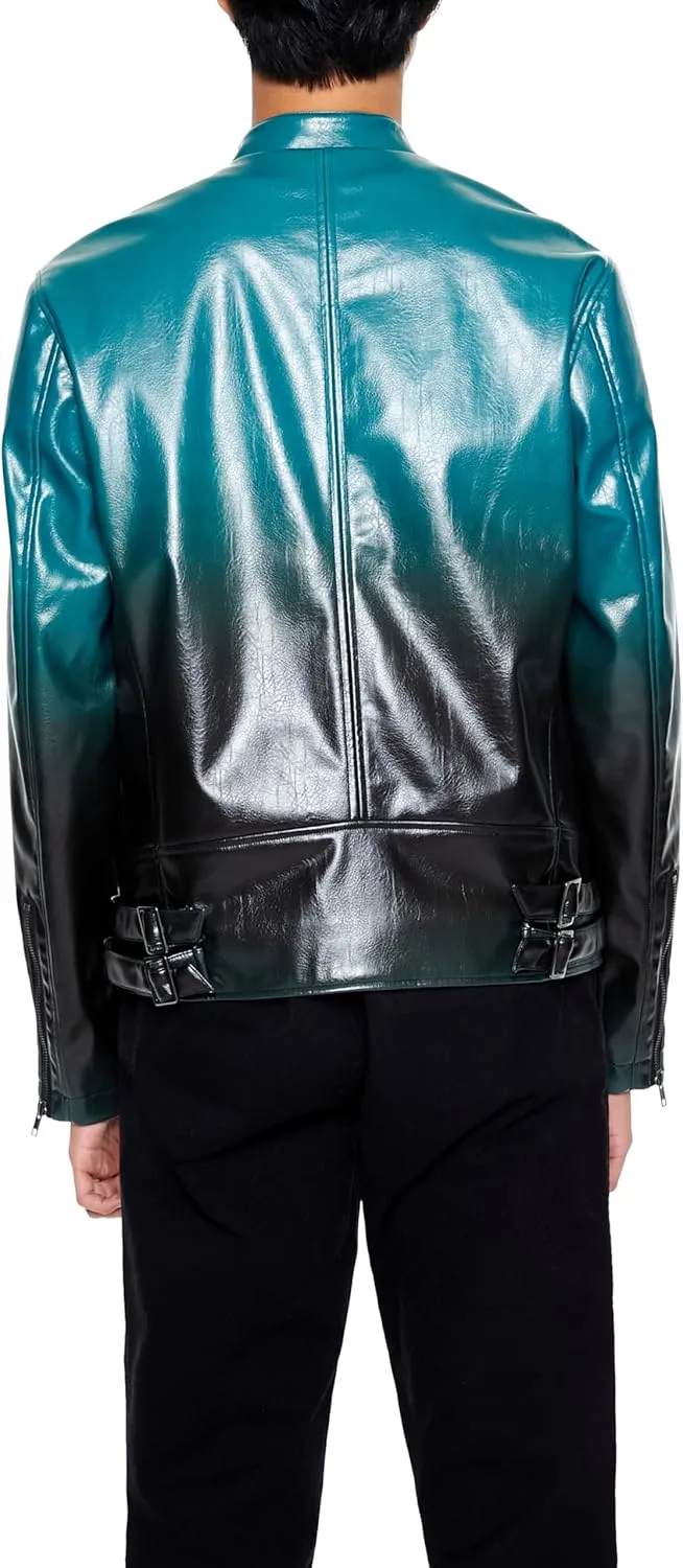 Forever 21 Men's Gradient Cargo Moto Jacket