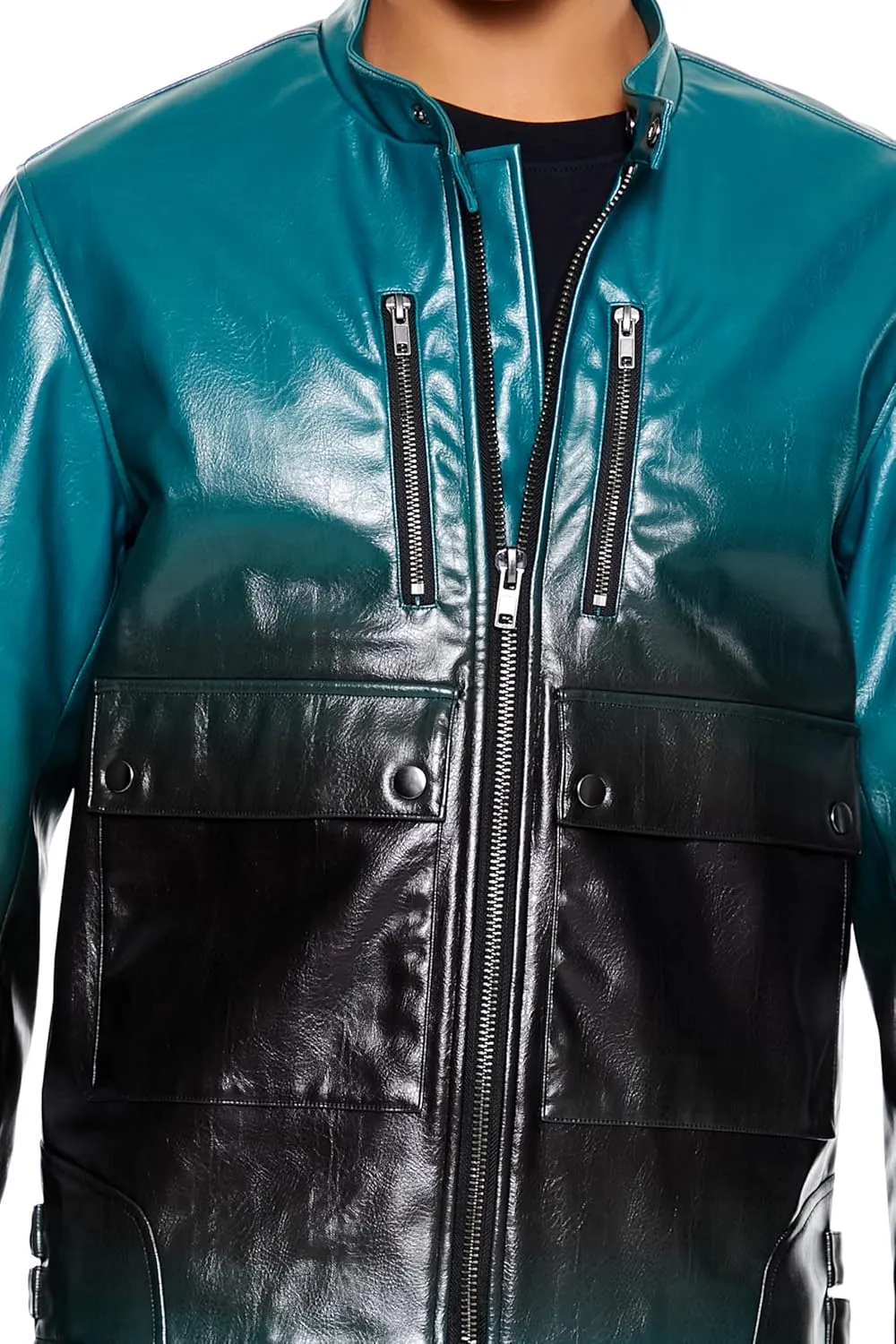 Forever 21 Men's Gradient Cargo Moto Jacket