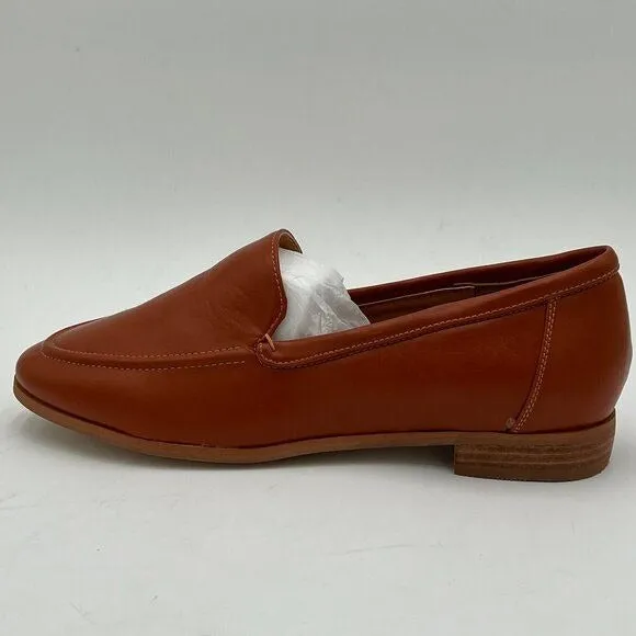 FOWT Coffe Wide Width Loafer Shoes Slip On Block Stripped Heel Pointed Toe Loafe