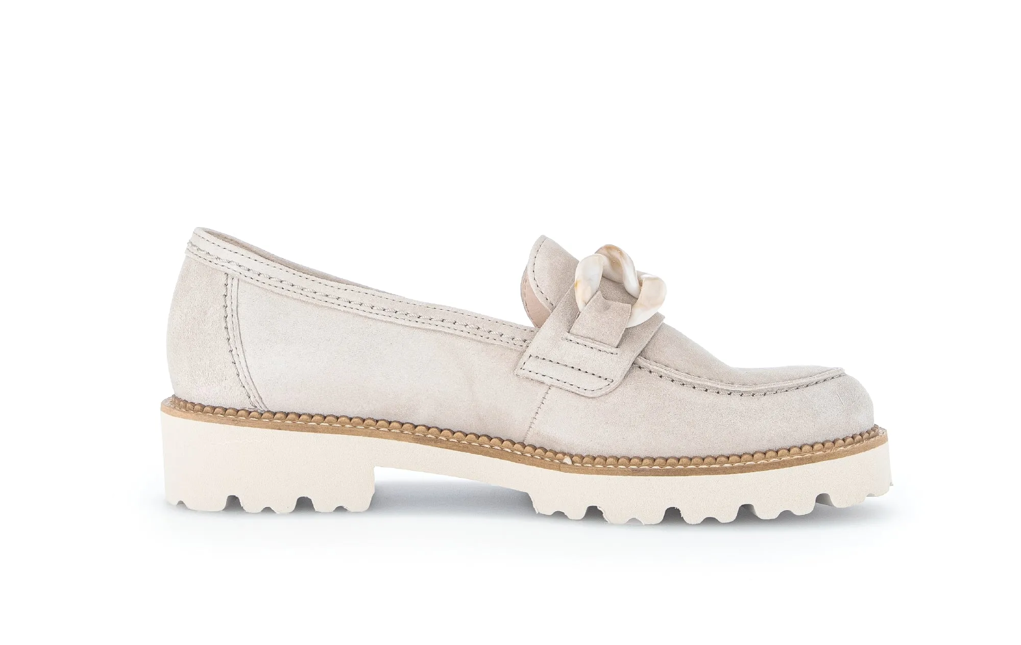 GABOR - 25.240.12 CHUNKY SLIP-ON SHOE - CREAM SUEDE