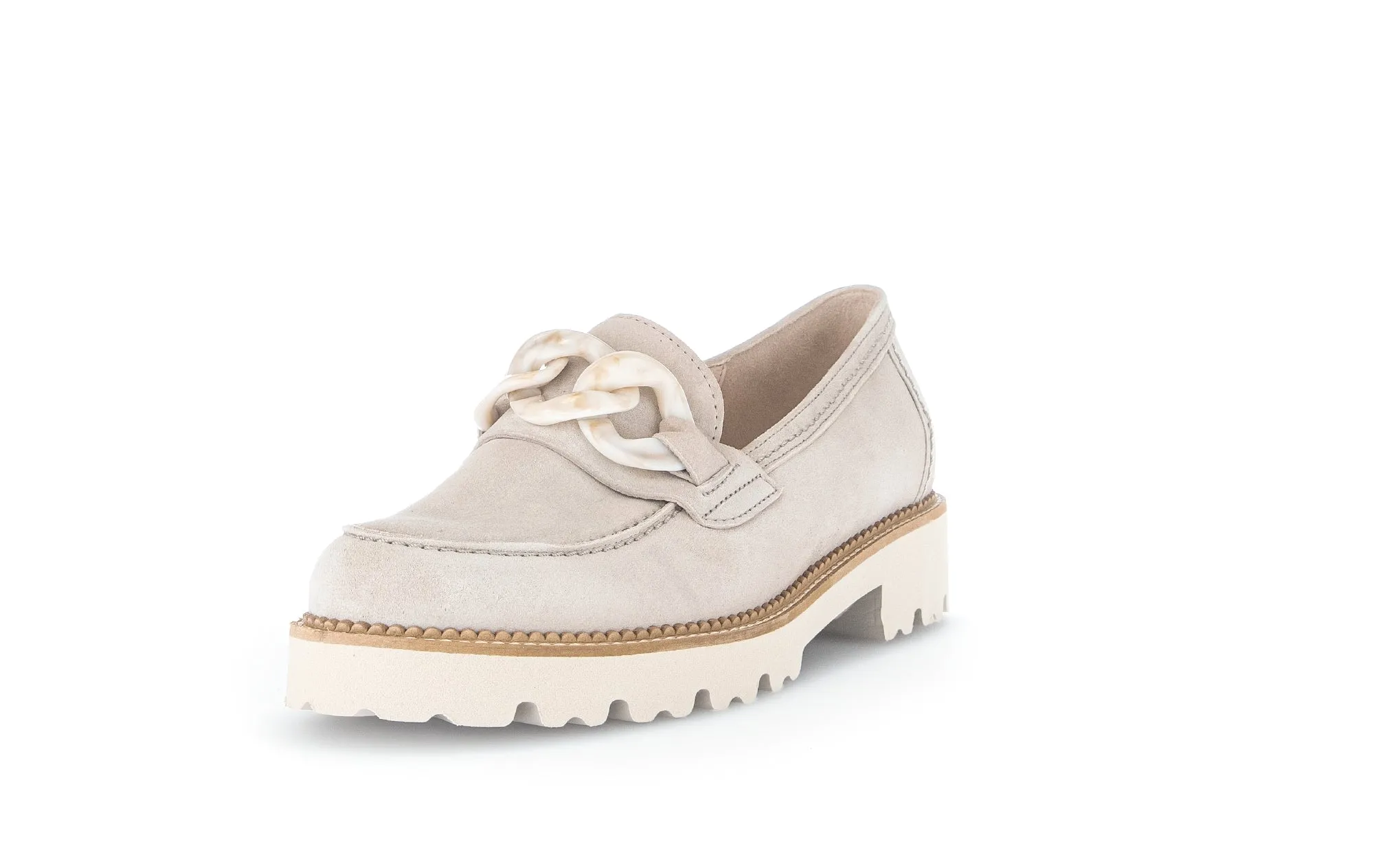 GABOR - 25.240.12 CHUNKY SLIP-ON SHOE - CREAM SUEDE