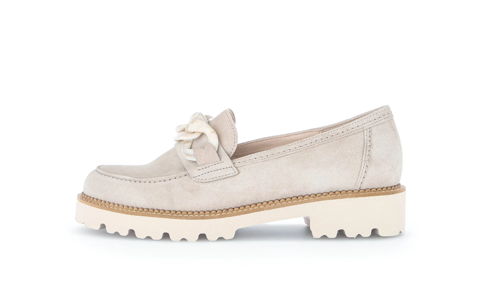 GABOR - 25.240.12 CHUNKY SLIP-ON SHOE - CREAM SUEDE