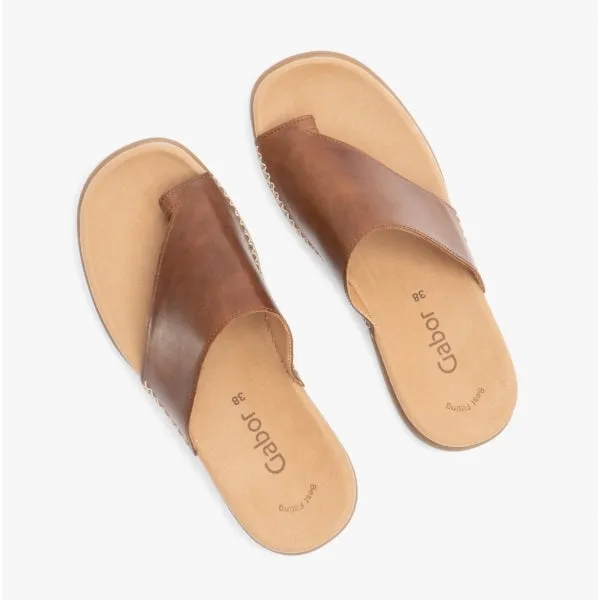 Gabor LANZAROTE Womens Leather Mule Sandals Peanut