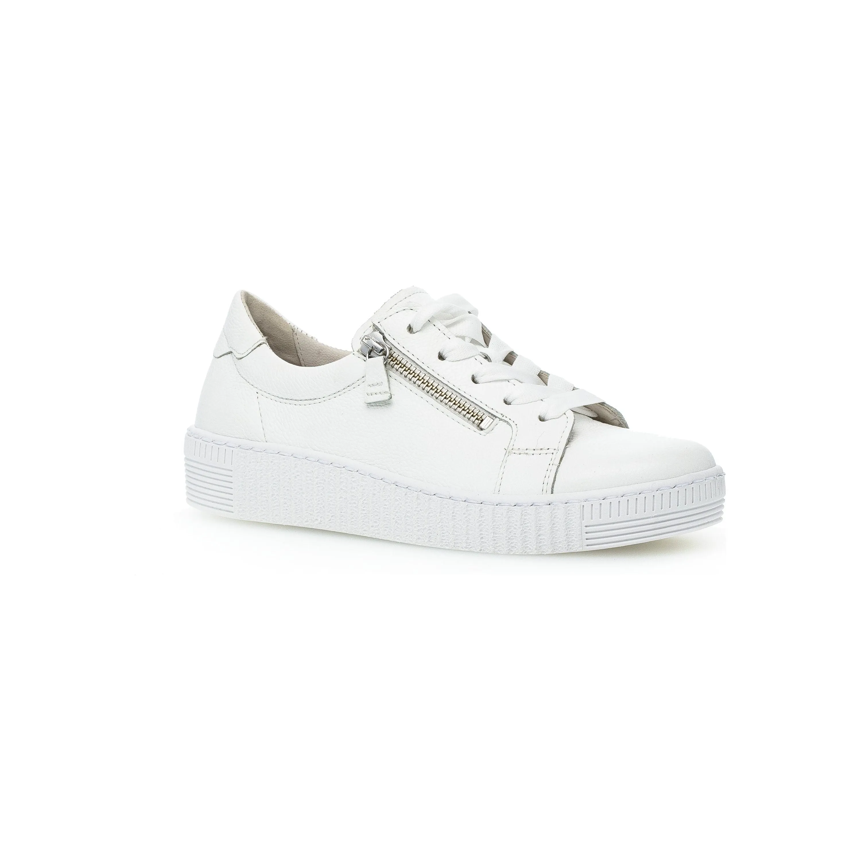 Gabor Wisdom - Ladies Lace with Zip Trainer in White