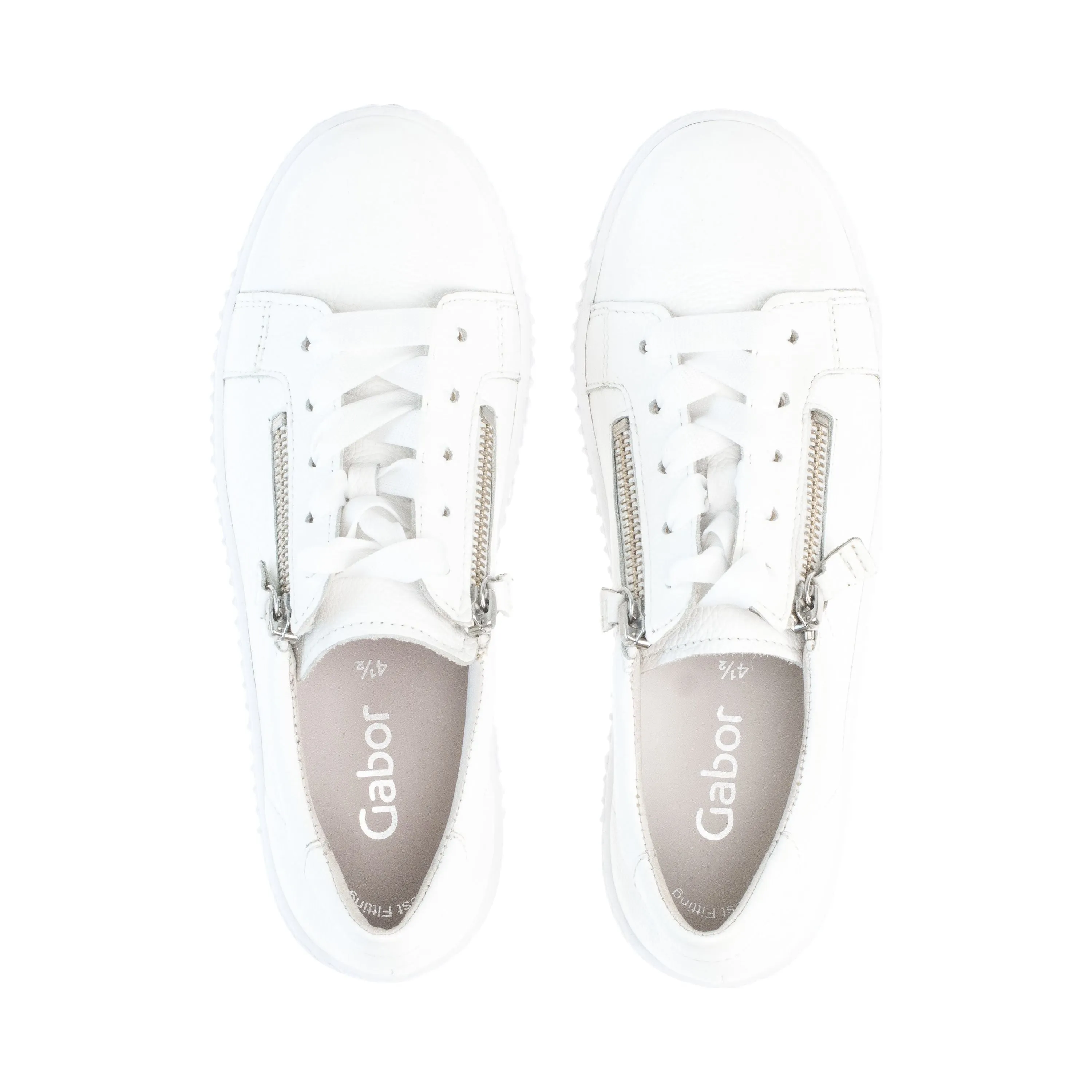 Gabor Wisdom - Ladies Lace with Zip Trainer in White
