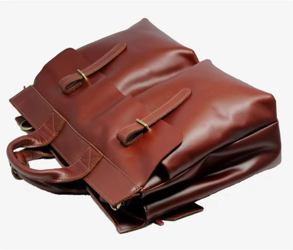 Genuine Leather Men's Briefcase Business Bag Leather Laptop Briefcase Men Shoulder Bag Messenger Bag Tote Handbag