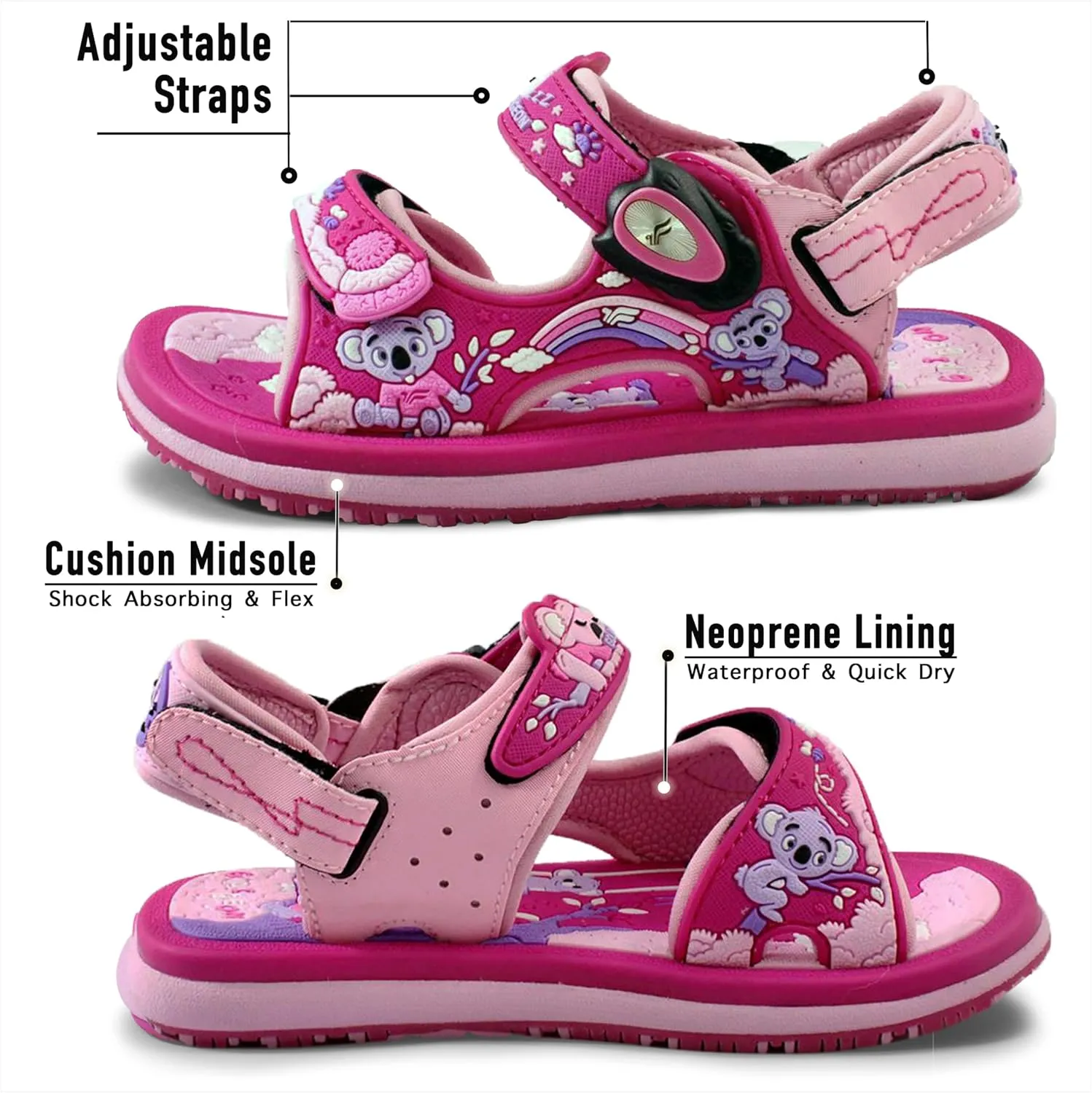 Gold Pigeon Shoes SIGNATURE Easy Snap Buckle Unisex -Child Outdoor Water Sandal for Kids Toddler Boys Girls