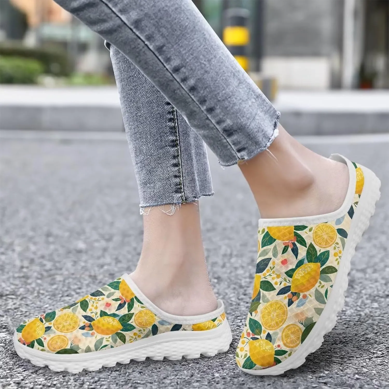 GOSTONG Womens Garden Clogs Shoes Slip-On Backless Mules Mesh Breathable Casual Home Slippers Non Slip Walking Shoes Size 6-13.5