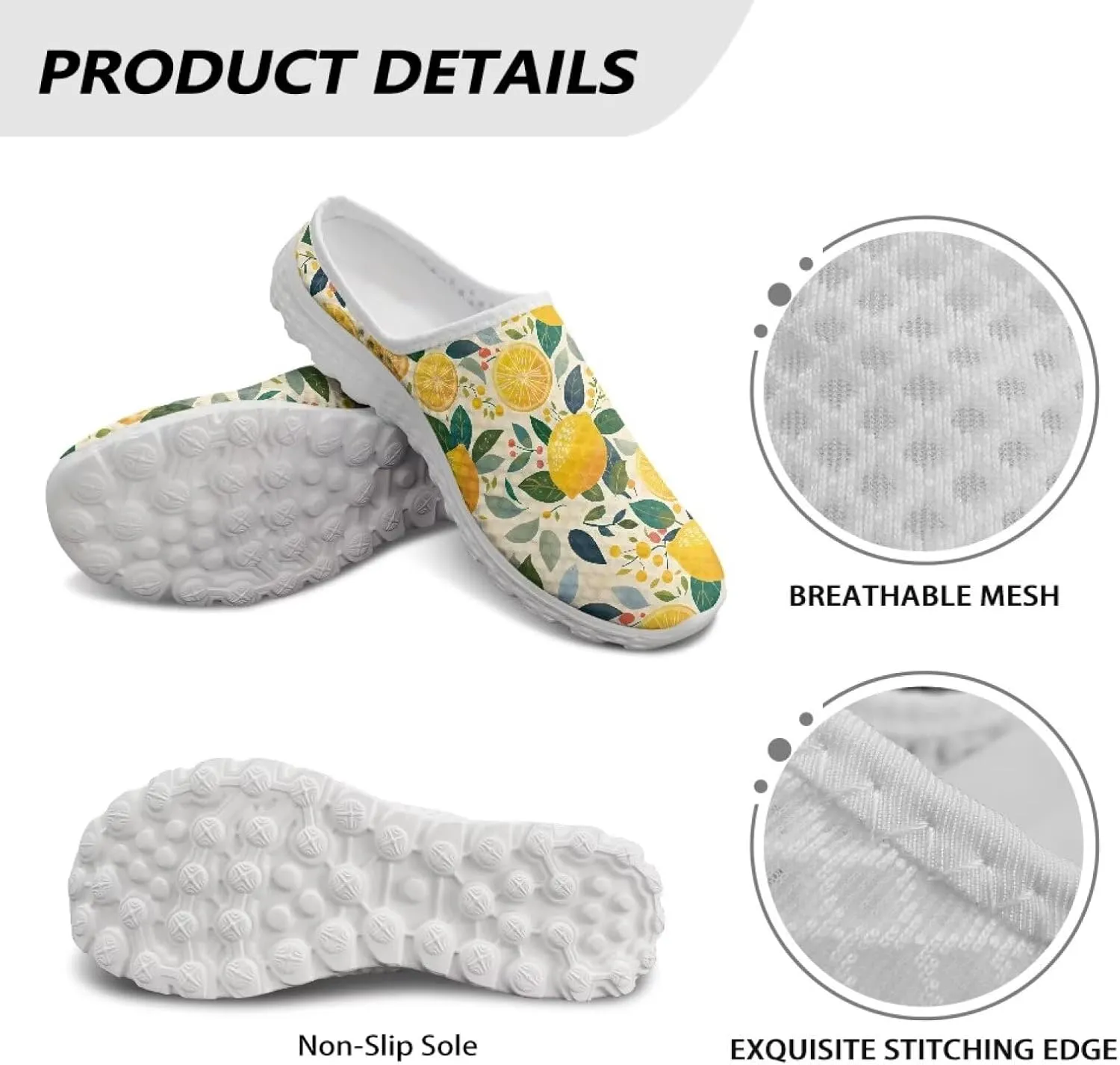 GOSTONG Womens Garden Clogs Shoes Slip-On Backless Mules Mesh Breathable Casual Home Slippers Non Slip Walking Shoes Size 6-13.5