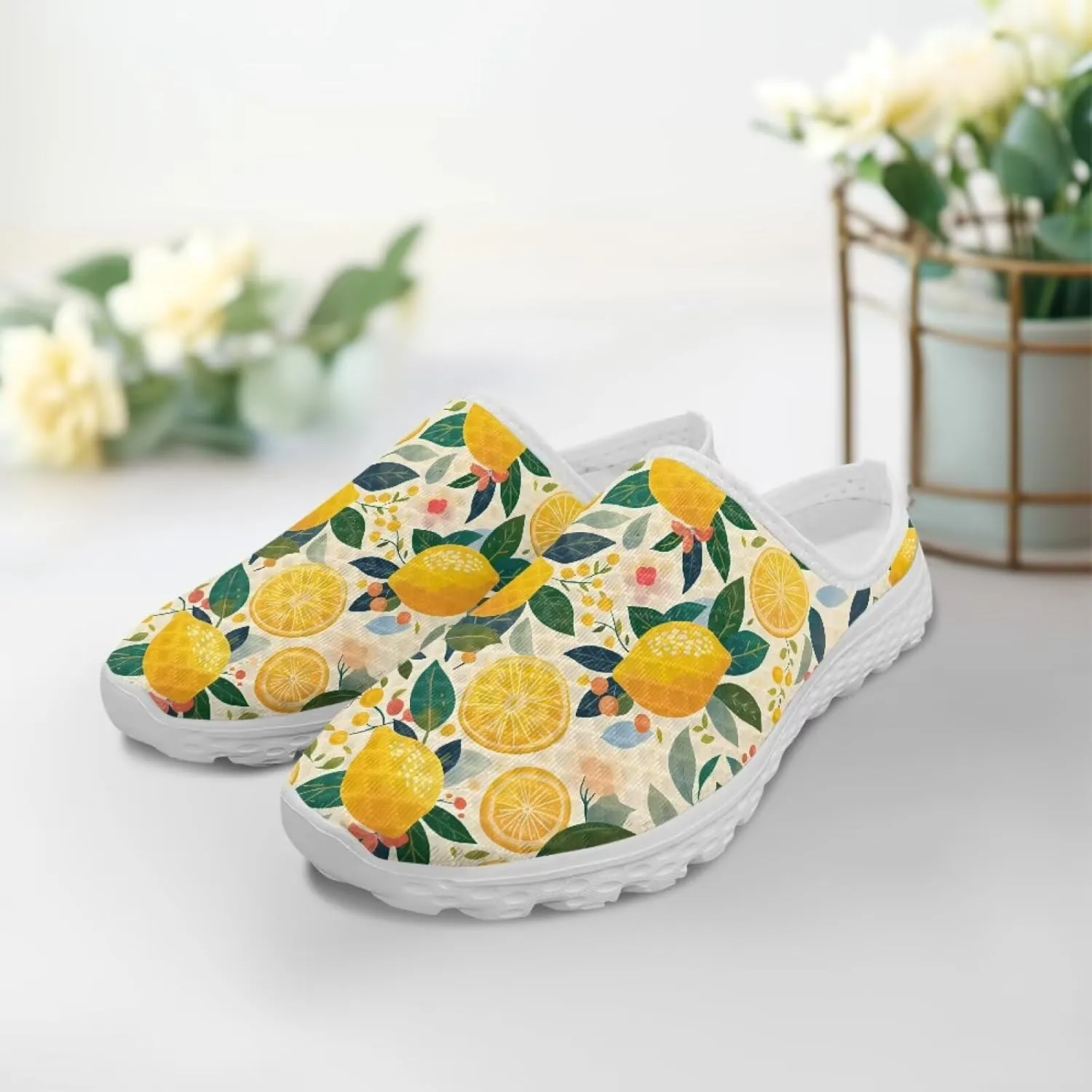 GOSTONG Womens Garden Clogs Shoes Slip-On Backless Mules Mesh Breathable Casual Home Slippers Non Slip Walking Shoes Size 6-13.5