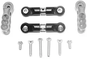 GPM For Traxxas E-Revo 2.0 VXL Brushless (86086-4) Upgrade Parts Aluminum Servo Horn With Stainless Steel Adjustable Steering Link - 4Pc Set Gray Silver