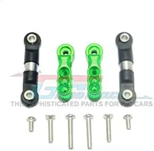 GPM For Traxxas E-Revo VXL 2.0 / E-Revo Brushless Upgrade Parts Aluminum 24T Servo Horn With Stainless Steel Adjustable Tie Rods - 4Pc Set Green