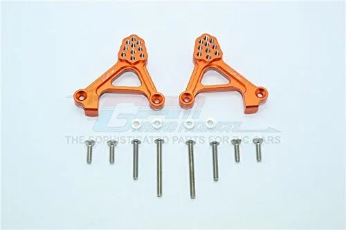 GPM for Traxxas TRX-4 Trail Defender Crawler Upgrade Parts Aluminum Adjustable Rear Damper Mount - 1Pr Set Orange