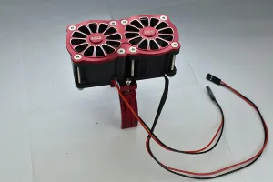 GPM Upgrades Aluminum 7075-T6 Motor Heatsink with Dual Cooling Fan and Adjustable Mount for 1/5 Kraton 8S BLX Monster Truck (ARA110002) (ARA5810) 1/5 X-MAXX XO-01 RC Cars (Blue)