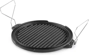 GSI Outdoors 60604 Guidecast Round Griddle, Dual-Sided Cast Iron Griddle/Grill Pan, 12-Inch