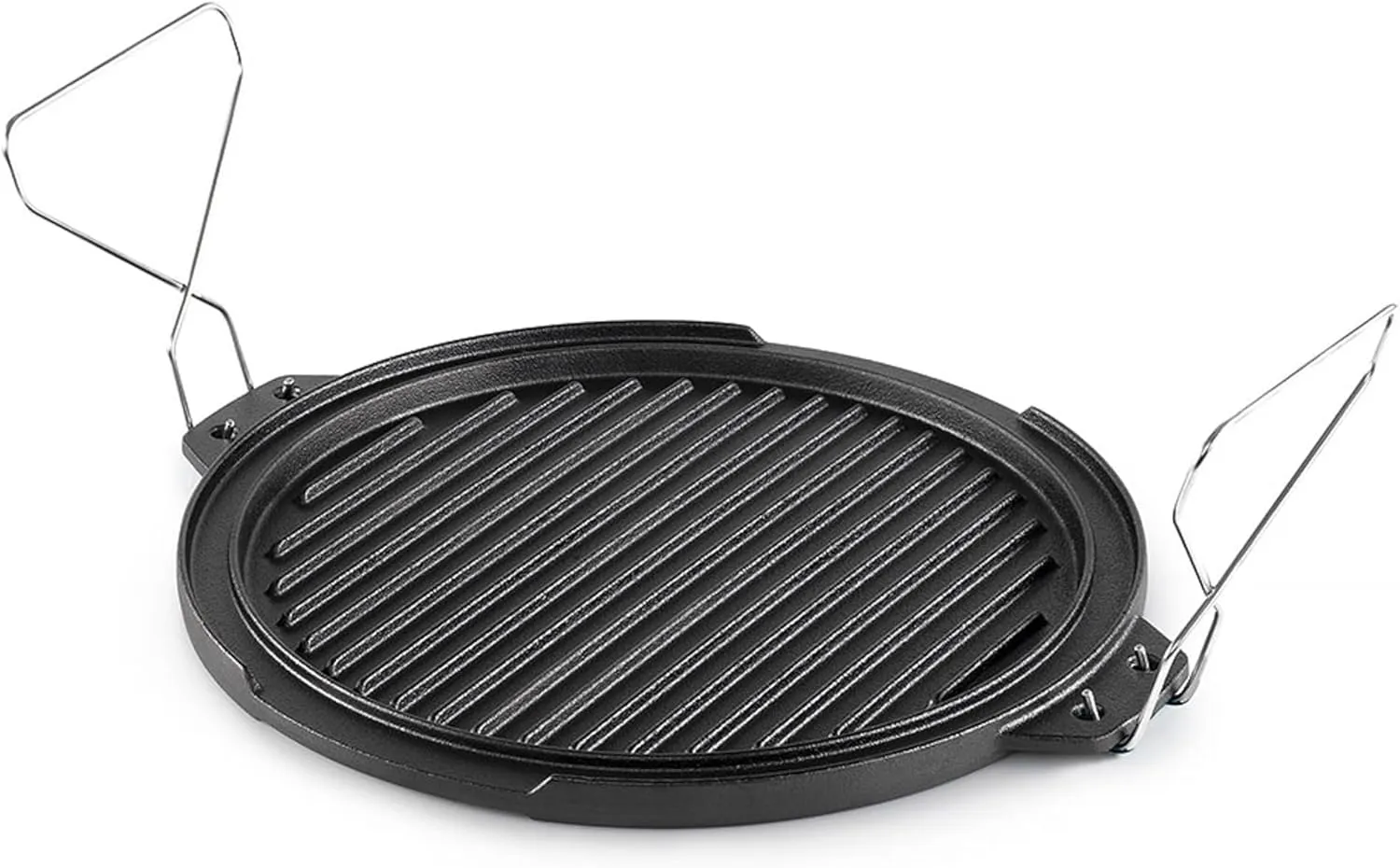 GSI Outdoors 60604 Guidecast Round Griddle, Dual-Sided Cast Iron Griddle/Grill Pan, 12-Inch