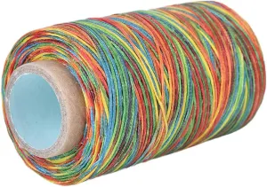 Hand Stitching Cord, 150D/1mm Polyester Flat Waxed Cord 820.2ft Leather Sewing Waxed Thread Handmade Flat Sewing Stitching Cord for Leather Projects(Colorful)