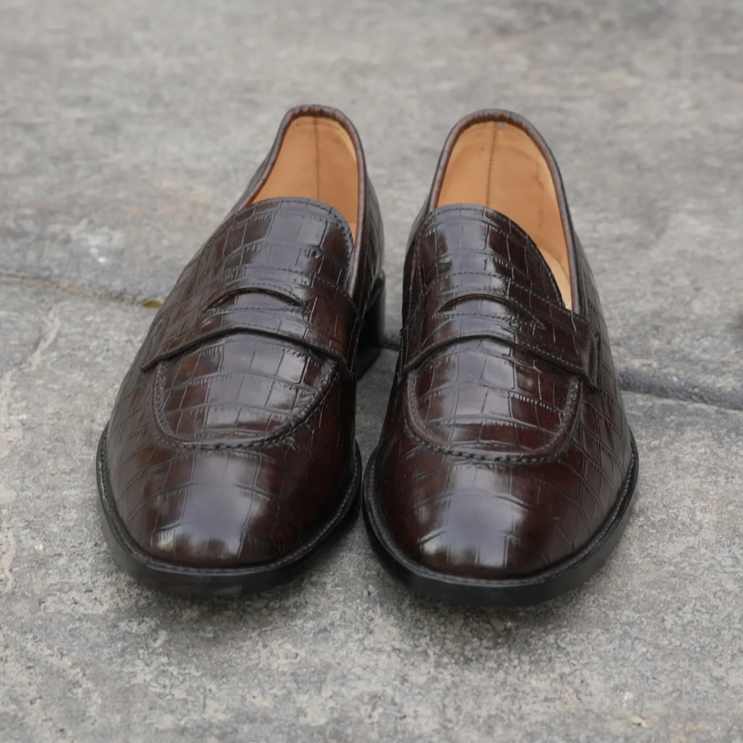 Handmade Moc-Toe Loafer Slip-On Full-Grain Leather Men’s Casual Shoes