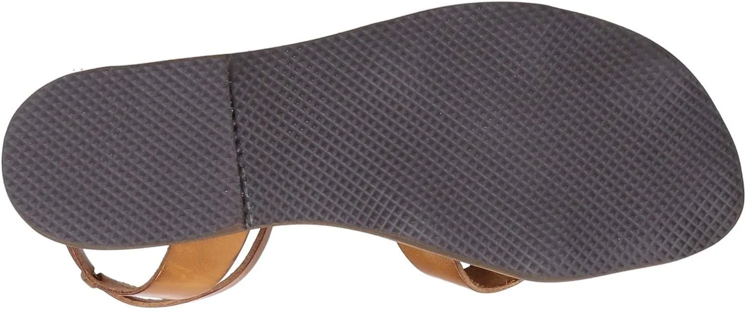 Handmade tan Flat Sandals for Women Real Italian Leather