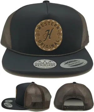 HOOEY New Men's Spur Rope Adjustable Snapback Black Tan Era Hat Cap