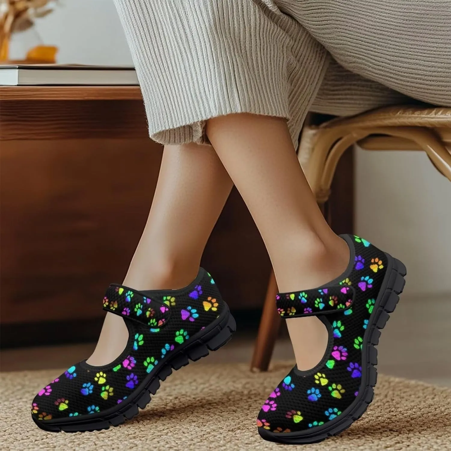 Howilath Heart Love Women's Ballet Flats Round Toe Mary Janes Casual Flats Shoes Ballerina Shoes for Party Wedding Work