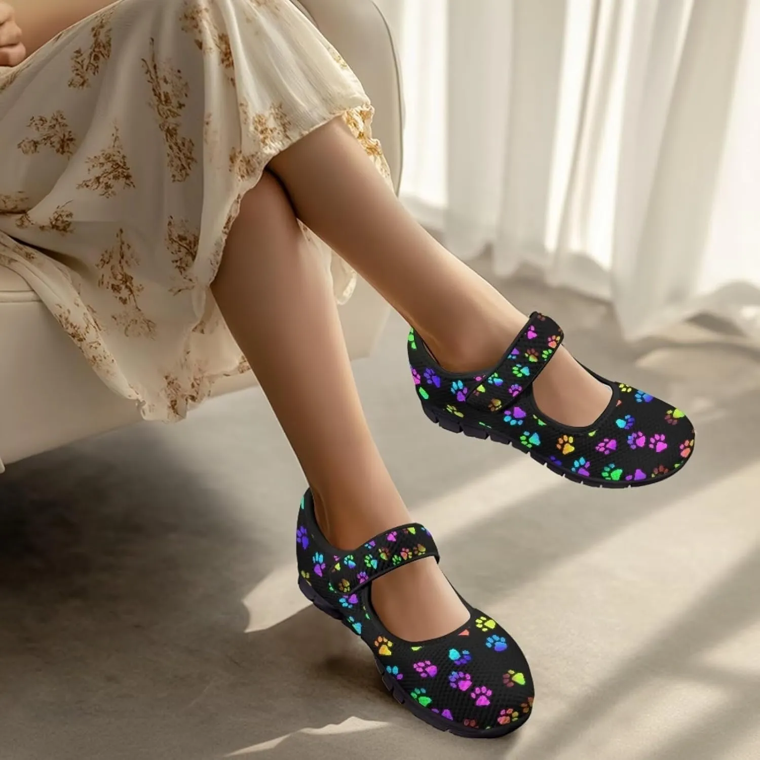 Howilath Heart Love Women's Ballet Flats Round Toe Mary Janes Casual Flats Shoes Ballerina Shoes for Party Wedding Work