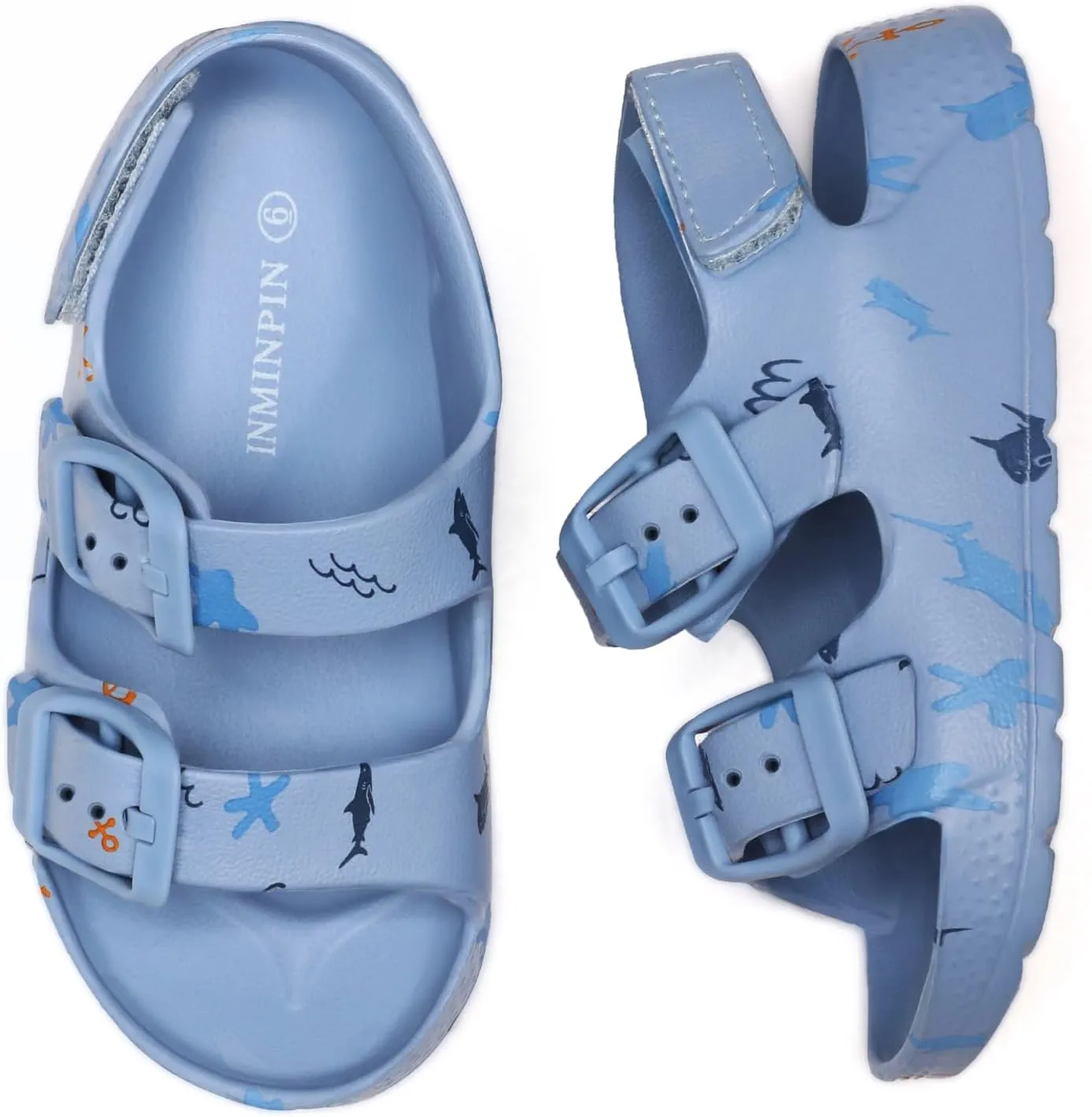 INMINPIN Toddler Boys Girls Buckle Sandals Comfort Open Toe Sandal with Adjustable Back Strap
